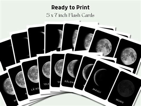 Hawaiian Moon Phases, Printable Flashcards, Hawaiian Lunar Month, Ke ...