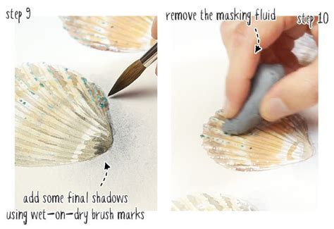 Watercolor Tutorial Seashell 的图像结果