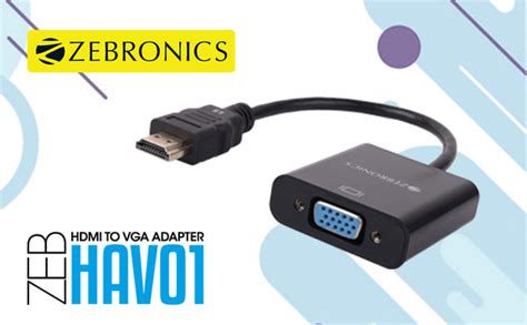 ZEBRONICS HAV01 HDMI to VGA Adapter with Full HD 1080p @ 60Hz Native R ...