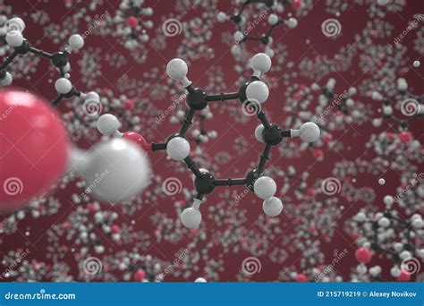 Cyclohexanol Molecule, Ball-and-stick Molecular Model. Chemical 3d ...