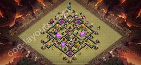 مخطط قاعدة الكأس TH 8 - Clash of Clans - (البديل 150)