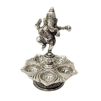 Buy Puja Celebrations Dancing Ganesha Diya Over Ethnic Legs Five Oil ...