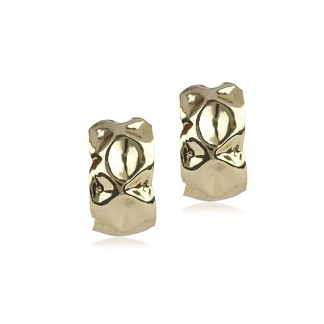 Beaten Hoop Earrings (Gold) – Valliyan