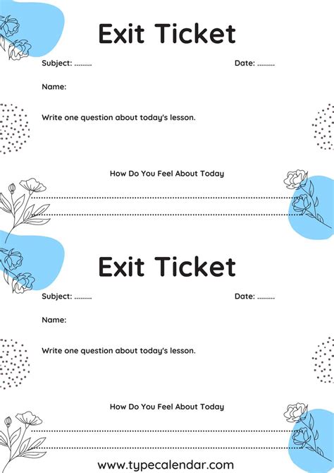 Free Printable Exit Ticket Templates [PDF, Word] Examples