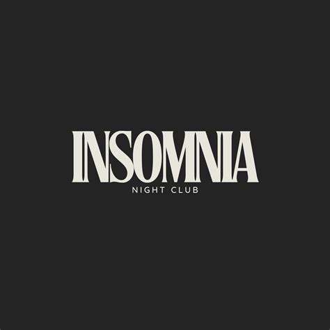 Vintage Typography Insomnia Night Club Logo Template