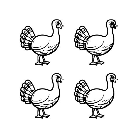 Premium Vector | A vector outline of turkey in four actions