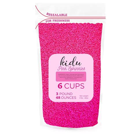 Amazon.com: Kidu Valentine’s Day Sprinkles Pink 48 Ounce - 3 Pound ...
