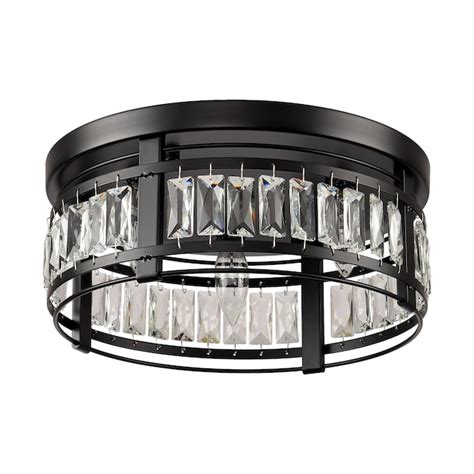 Parrot Uncle 3-Light 13.3-in Matte Black LED Flush Mount Light ...