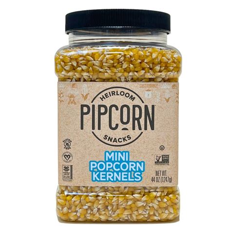Amazon.com: Heirloom Mini Popcorn Kernels by Pipcorn - 44 oz Jar, Unpopped Popcorn, Healthy, Non ...