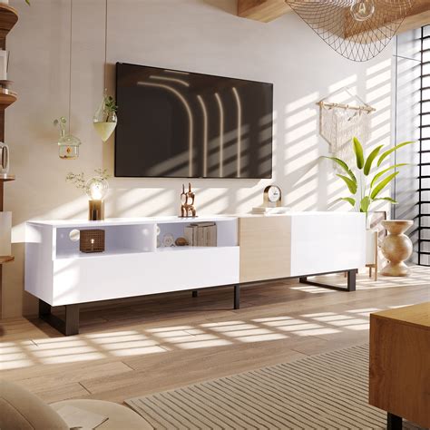 Modern TV Stand for 80'' TV with Double Storage Space - Bed Bath ...