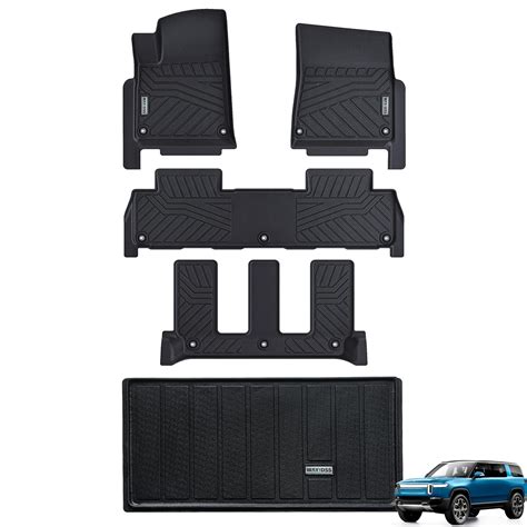 WAYIDSS Floor Mats&Trunk Mat for Rivian R1S 2022 2023 2024, 1st & 2nd ...