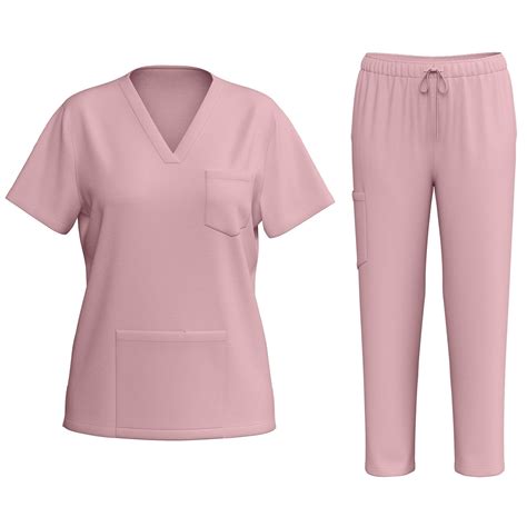 JULMCOMO Scrub Sets for Woman Plus Size Medical Uniforms Stretchy V ...