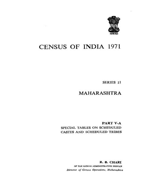 India - Special Tables on Scheduled Castes and Scheduled Tribes, Part V ...