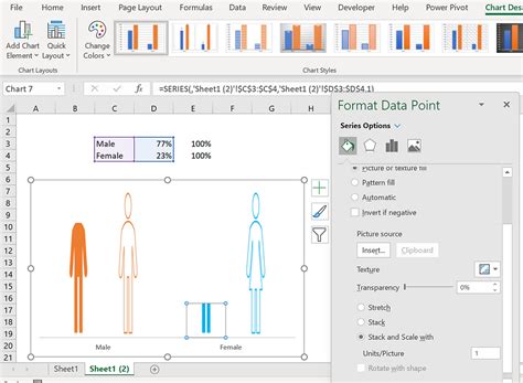 Male Female Chart in Excel 的图像结果