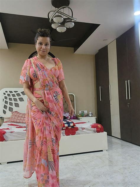 Buy Peach Printed Ready Saree Online - Lavanya The Label