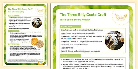 The Three Billy Goats Gruff Taste-Safe Sensory Activity