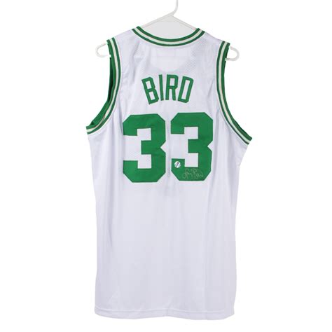 Lot - Larry Bird Autographed White Home Jersey