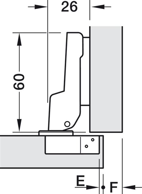 Concealed hinge, Häfele Metalla 310 A 110°, half overlay mounting/twin ...