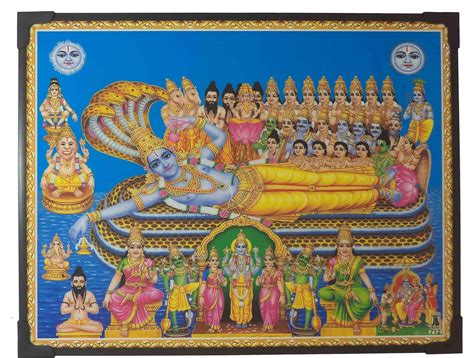 Lord Anantha Padmanabha Swamy Photo Beading Frame ( 29 cm x 22.5 cm x 1 ...