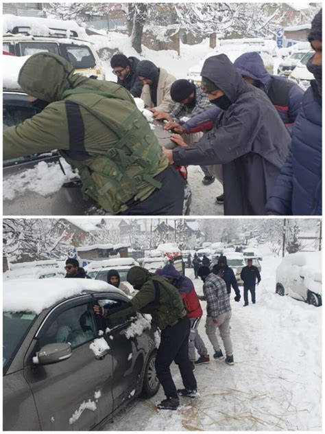 پولیس نے وادی میں برف باری کے دوران ضرورت مند لوگوں کی مدد کیلئے بڑھایا ...