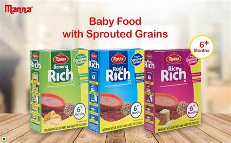 Manna Baby Cereal 400g | Baby Food (6+Months) |Sprouted Ragi & Pulses ...
