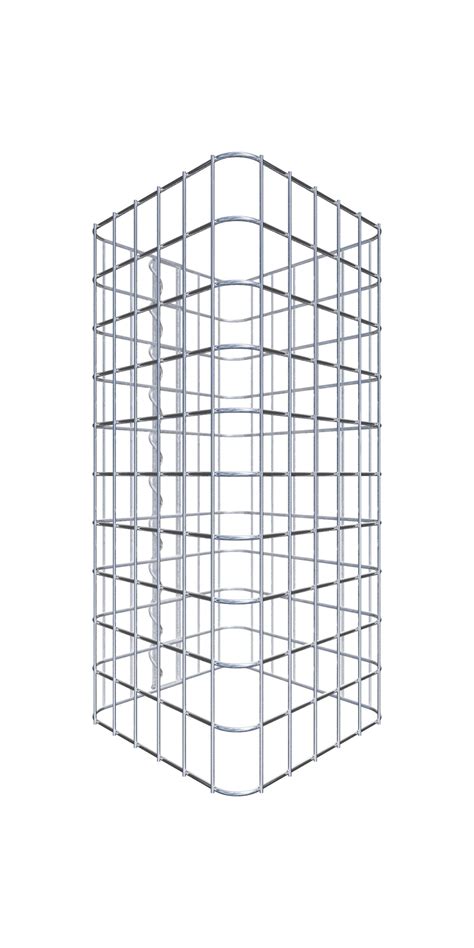 Colonna rettangolare in gabbioni, 32 cm x 32 cm, dimensione maglia 5 x ...