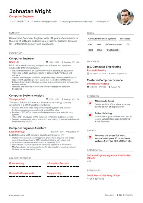 5 Computer Engineer Resume Examples & Guide for 2024