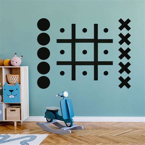 Wood Magnetic Tic Tac Toe Wall-Mount Game Fun Tic Tac Toe for Kids and ...