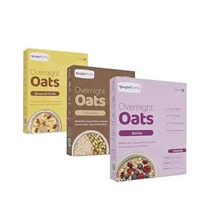 Supertums Overnight Oats - Sampler Pack of 3, 60g Each| Chocolate ...
