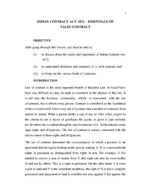 Indian Contract Act 1872: Essentials of a Valid Contract Explained ...