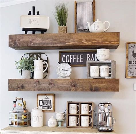 Beautiful Floating Shelf Coffee Bar Wall Mounted Bedside