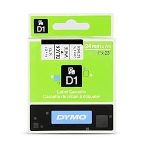 DYMO Authentic D1 Labels, Black Print on White Tape, 24mm x 7m, Self ...