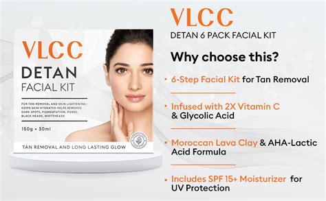 VLCC De-Tan Facial Kit - 180g (150g+30ml) | For Tan Removal, Skin ...