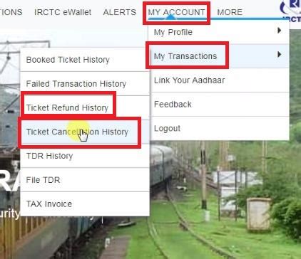 How to check IRCTC cancel ticket refund status?
