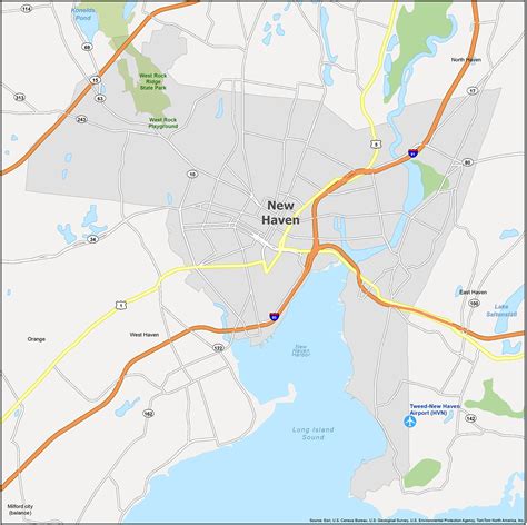 New Haven Connecticut Map - GIS Geography