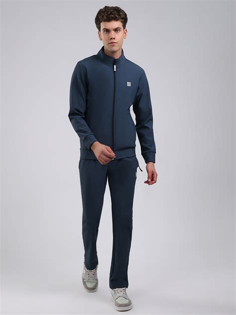 Buy Rock.it Men Teal Blue Solid Round Neck Full Sleeve Winter Tracksuit ...