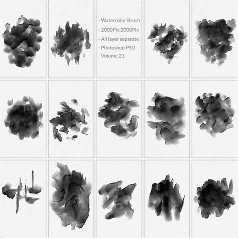 Watercolor brush shape transparent psd | Premium PSD