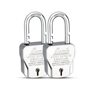 Link® Atoot Extra 60mm Triple Locking Mechanism Padlock, Hardened ...