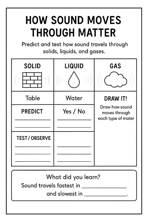 How Sound Moves Through Matter Worksheet - Download & Print Now!