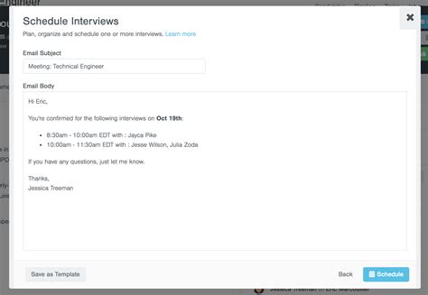 Interview Schedule. Email Sample 的图像结果