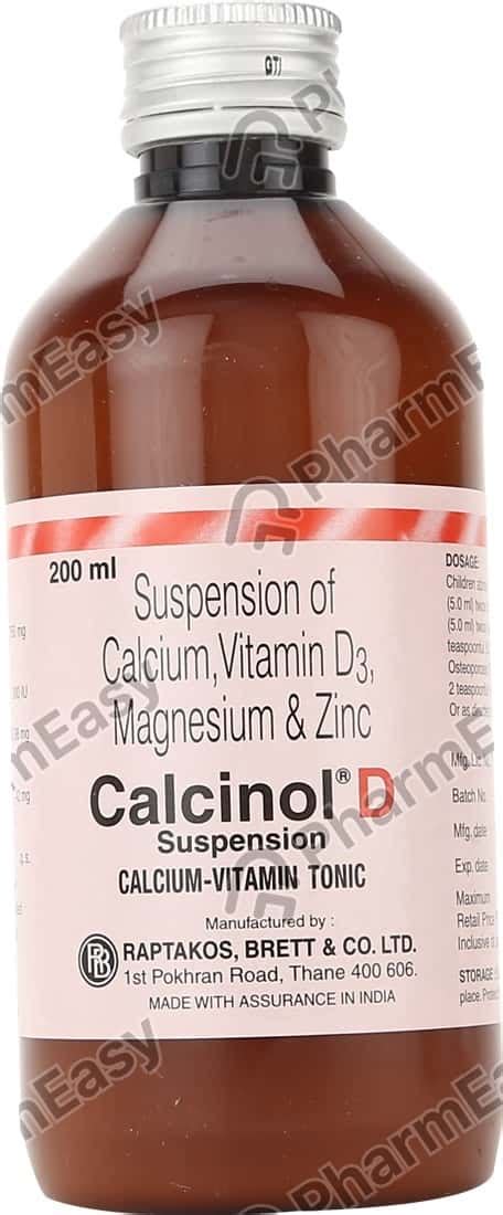 Buy Calcinol D Suspension 200ml Online at Flat 15% OFF | PharmEasy