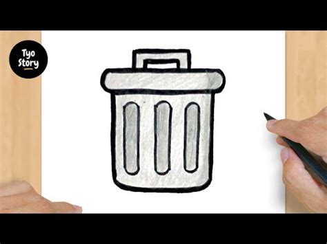 #378 How to Draw a Trash Can - Easy Drawing Tutorial - YouTube