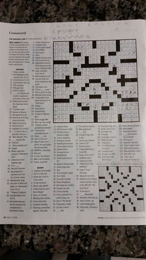 Evan Birnholz Sunday Crossword Puzzle - Free Printable Crosswords
