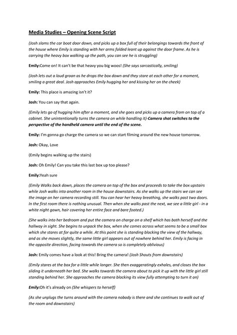 Media studies script | DOCX | Cameras and Camcorders | Consumer Electronics