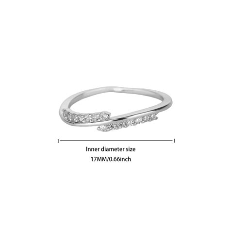Buy Fluid Angled Pave Wrap Stackable Silver Ring