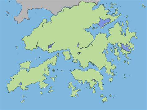 Hong Kong Outline Map - MapSof.net