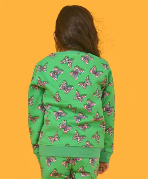 BUTTERFLY DARK GREEN FLEECE SWEATSHIRT - GREEN – Anthrilo