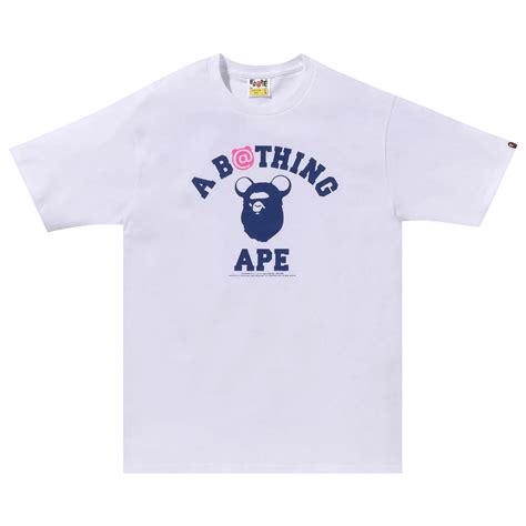 Bape X Medicom Toy Bear College T-Shirt White Price in India | Culture ...