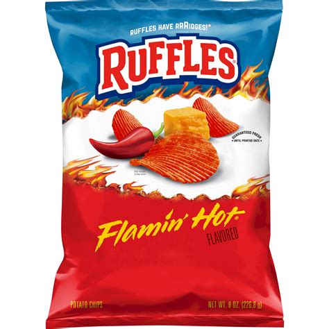 Ruffles Spicy Ripple Flame, Flamin' Hot Potato Chips, 8 oz Bag ...