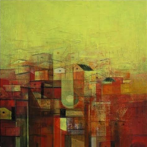 "Urban City View": Yellow Acrylic Painting by M Singh – ArtZolo.com